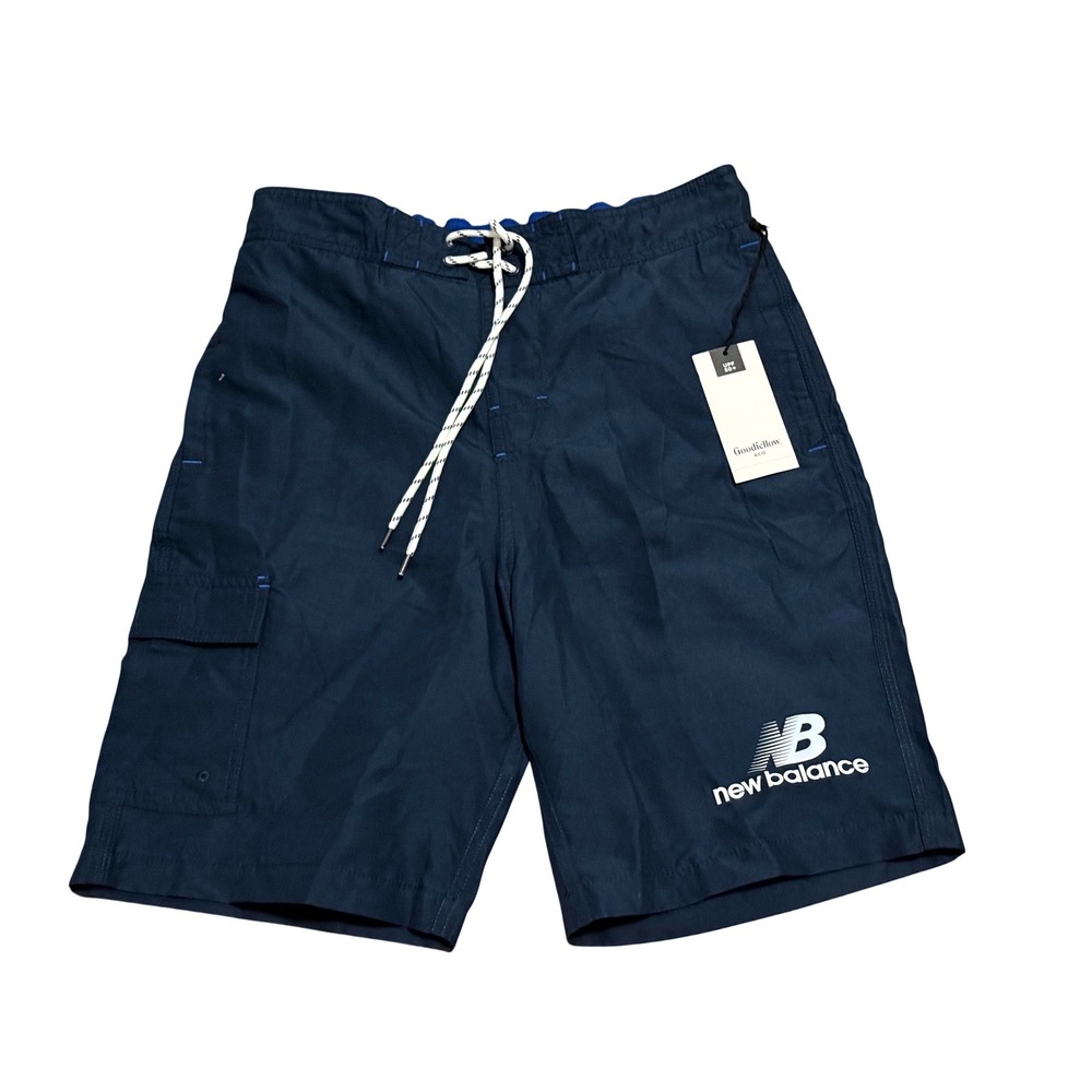 Goodfellow & Co Mens‎ Navy Blue New Balance Logo Board Shorts Size S 9in Inseam